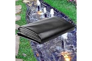 Party Zealot 15 X 20 Ft Pond Liner 20 Mil HDPE Waterproof Pond Liners for Outdoor Ponds, UV Resistant Koi Pond Liner Easy Cutting for Garden, Backyard, Duck Pond, Waterfall Landscape, Black