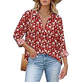 HOTOUCH Womens Button Down Shirts Linen Cotton Long Sleeve Blouses Casual Collared Loose Fit Gauze Tops with Pocket