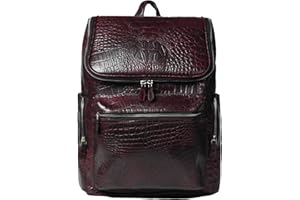 NATURAHIDE Leather Laptop Backpack – Olive Green & Cherry Brown, Handmade Full Grain Cowhide, 15L Vintage Rucksack