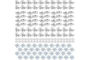 NVAXQF T Slot Nut and Screw Kits for 2020 Series Aluminum Extrusion Profile,6mm Slot Screw Nut Kit,40Pcs M5*10、40Pcs M5*8 Hexagon Socket Screws,40Pcs M5 T Sliding Nut,40Pcs M5 T Nut，40Pcs Washers (Silver)