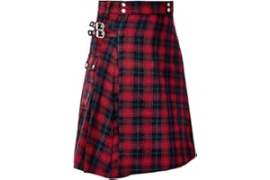 AMERICAN TRENDS Men’s Kilt Scottish Kilts for Men Scottish Tartan Kilt Utility Kilts Scottish Traditional Kilt Plaid Tartan Skirt