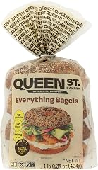 Queen St. Bakery Everything Superfood Bagels – Vegan, Protein & Fibre, Gluten-Free, Allergen Free Bagels – 4 Count