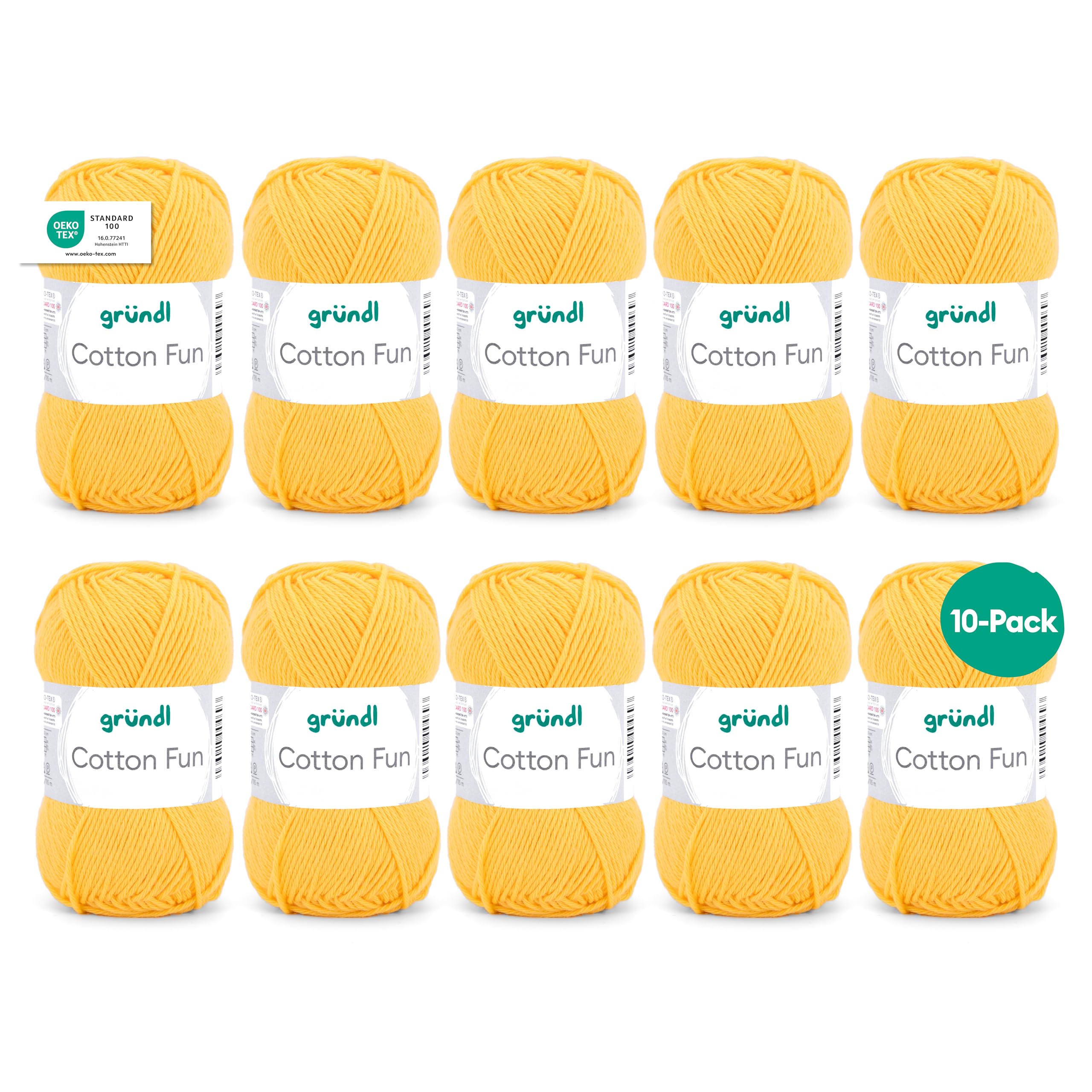 Gründl Cotton Fun Wool Cotton, maize, 27.00 x 11.00 x 07.00 cm