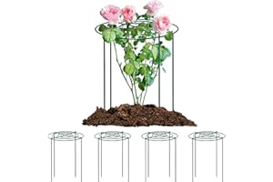 SYITCUN Peony Cages and Supports, 18x24 Inch 4-Pack Heavy Duty Metal Plant Cages, Green Powder Coated Garden Stake for Peonie