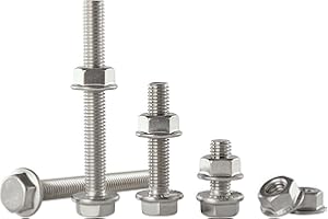 RAYGOODA M10-1.5x30mm Flange Bolt and Nut Kit 6set, 304 Stainless Steel A2-70, Serrated Flange Self-Locking, Vibration Resist