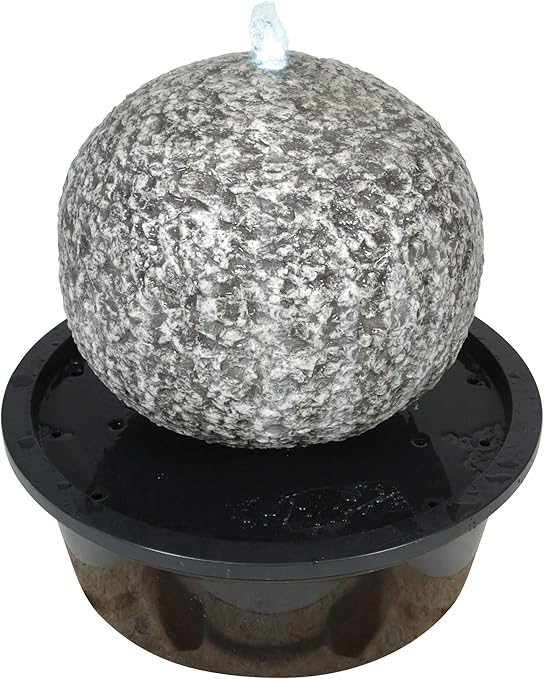 Naeve Leuchten Led Brunnen Fur Aussen Mit Kugel Steinoptik 57 X 57 X 56 Cm 518616 Amazon De Garten