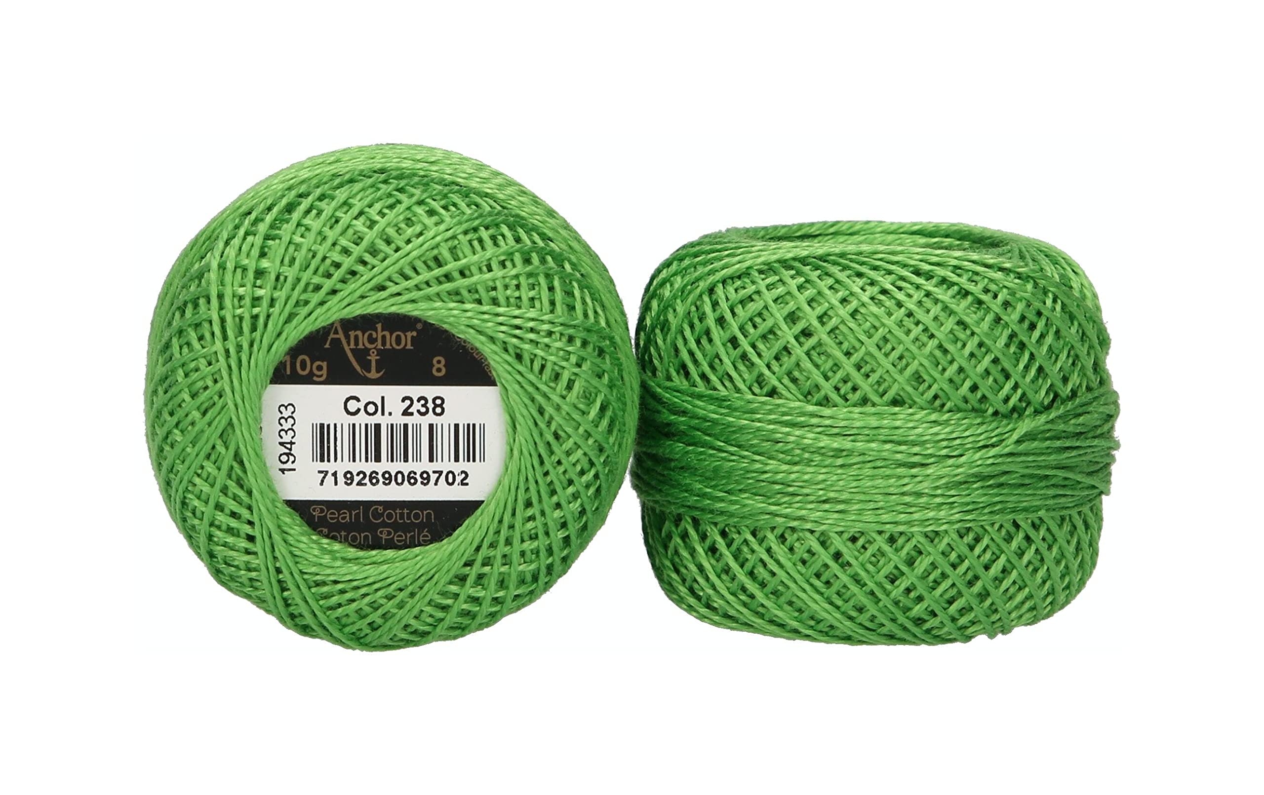 ANCHOR Pearl Yarn, Thickness: 8, Packaging: 10G, Running Length: 82M laubgrün Embroidery Threads