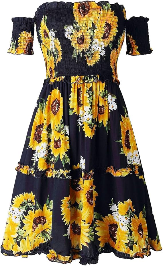 strapless sunflower dress