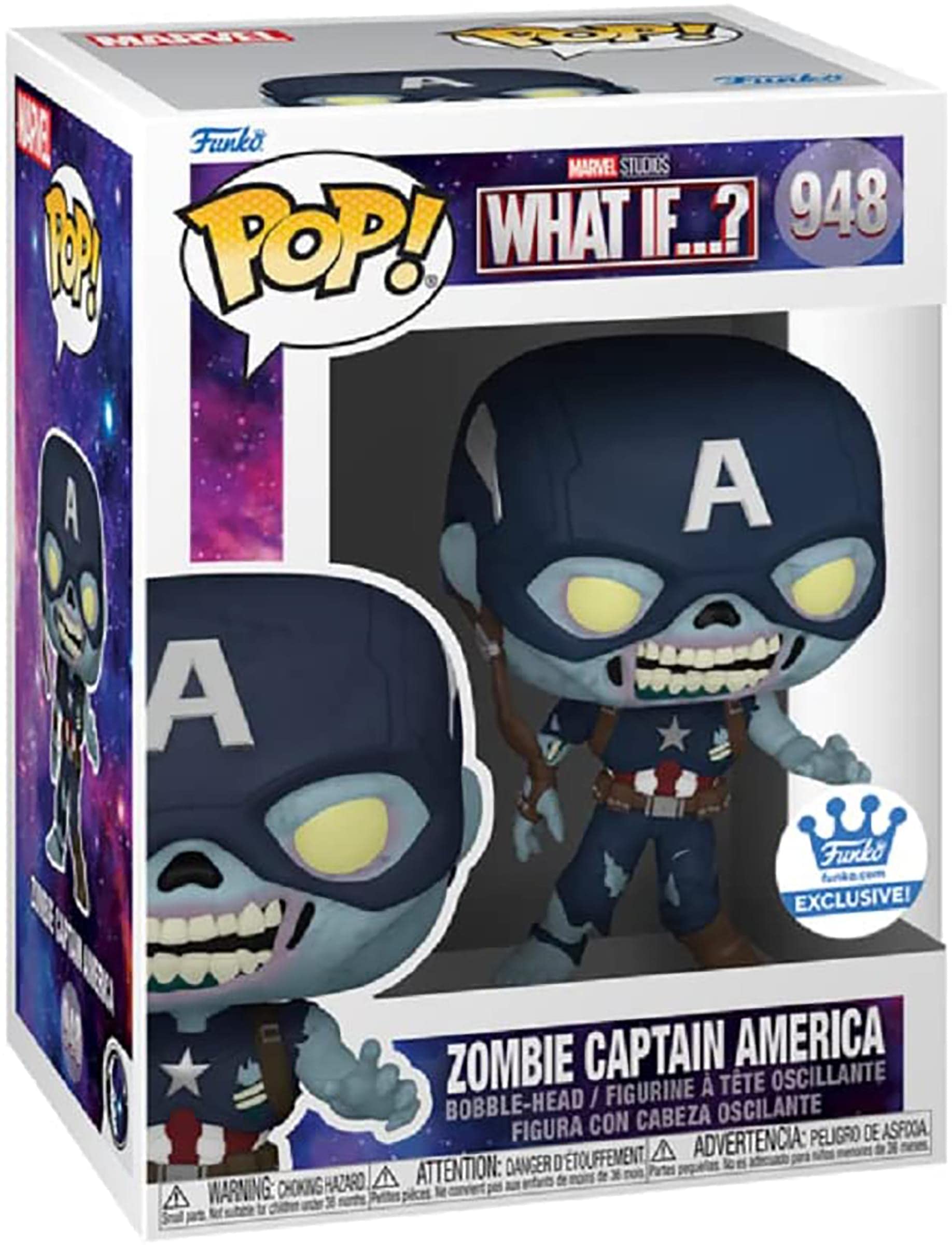 Funko 58254 Pop! Marvel: What If - Zombie Captain America Exclusive #948