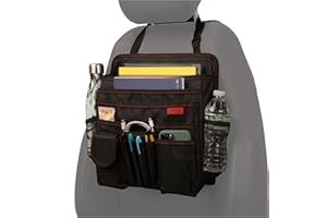 Lusso Gear Car Organizer for Front Seat or Car Seat, Ultra-Durable, One-Size-Fits-All Car Storage Organizers, Easily Keeps Supplies Secure & Upright, Premium Car Seat Organizer for Kids & Adults (Red)