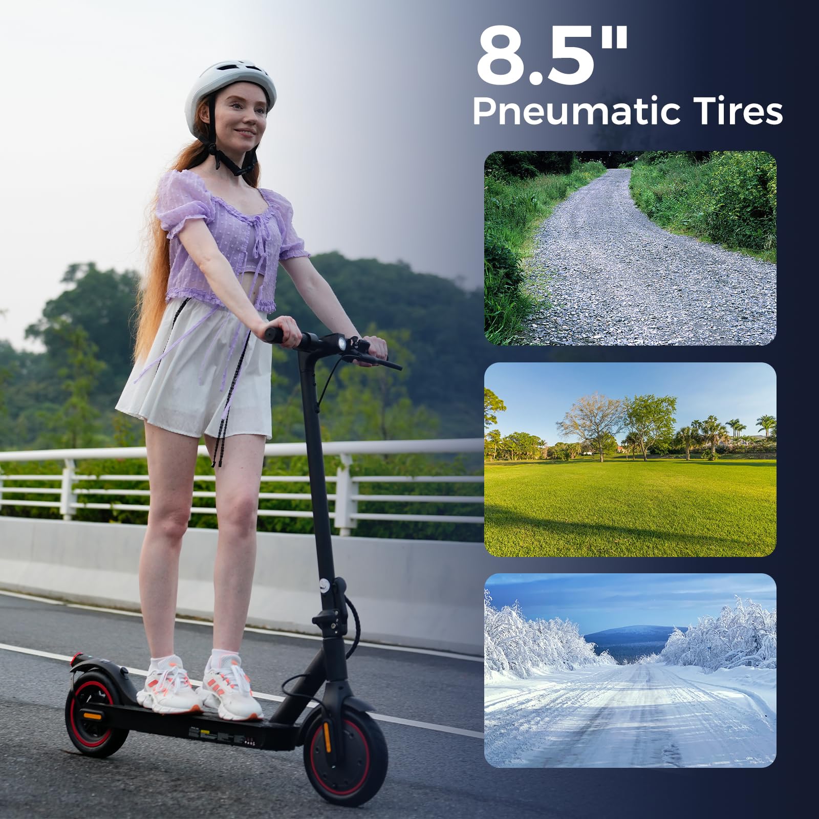 Electric Scooters - Electric Scooter for Kids, 500W/1000W Motor, 18/25 MPH Top Speed, 8.5'' /9.3'' Tires, 21/28 Miles, Long Range Electric Scooter for Adults and Teens