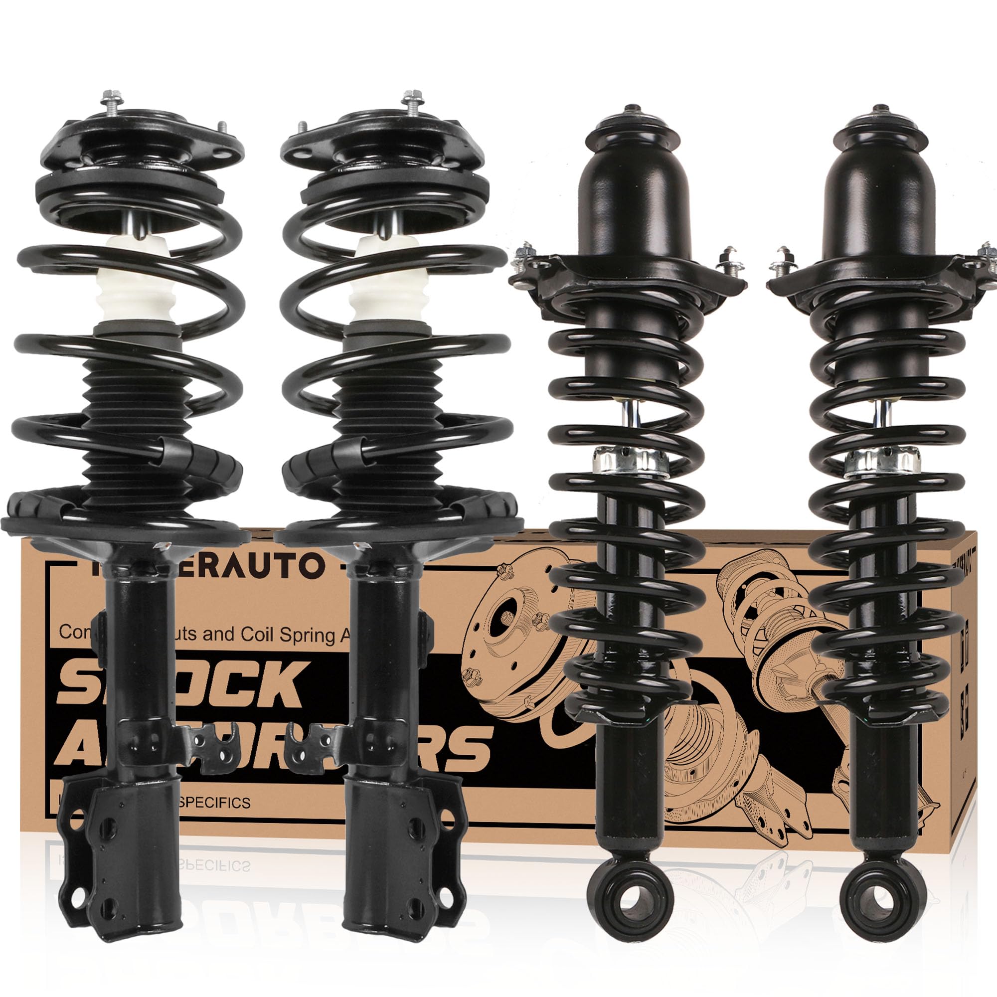 Photo 1 of KUIPERAUTO Front and Rear Complete Strut Coil Spring Assembly Compatible for 2003-2008 Toyota Corolla 1.8L 171373R 171373L 172114 172115 (4PCS)