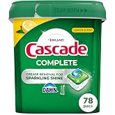 Cascade Complete Dishwasher Pods, Dishwasher Detergent, Lemon Scent ActionPacs, Cleaning Supplies, 78 Count