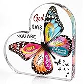 Christian Gifts for Women Birthday, Butterfly Inspirational Gifts for Women Friends, Mom, Sister, Coworker, Catholic Female, Religious Spiritual Gift, Home Christian Decor Sign