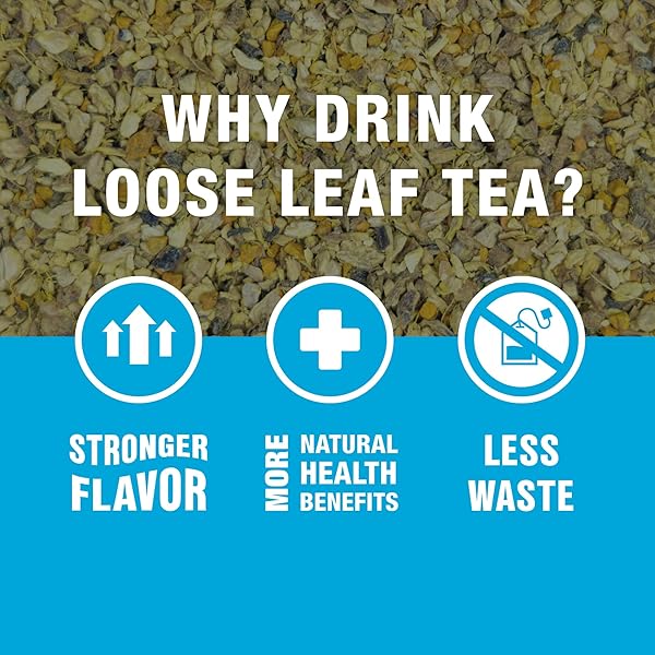 TIESTA TEA – LEMON GINGER TURMERIC, LOOSE LEAF, LEMON GINGER HERBAL TEA, PREMIUM NON-CAFFEINATED HERBAL BLEND, MAKE HOT OR ICED & BREWS UP TO 200 CUPS, 16 OUNCE RESEALABLE BULK POUCH