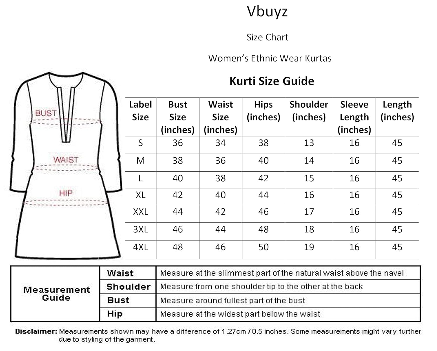 vbuyz women's rayon a-line kurti blue