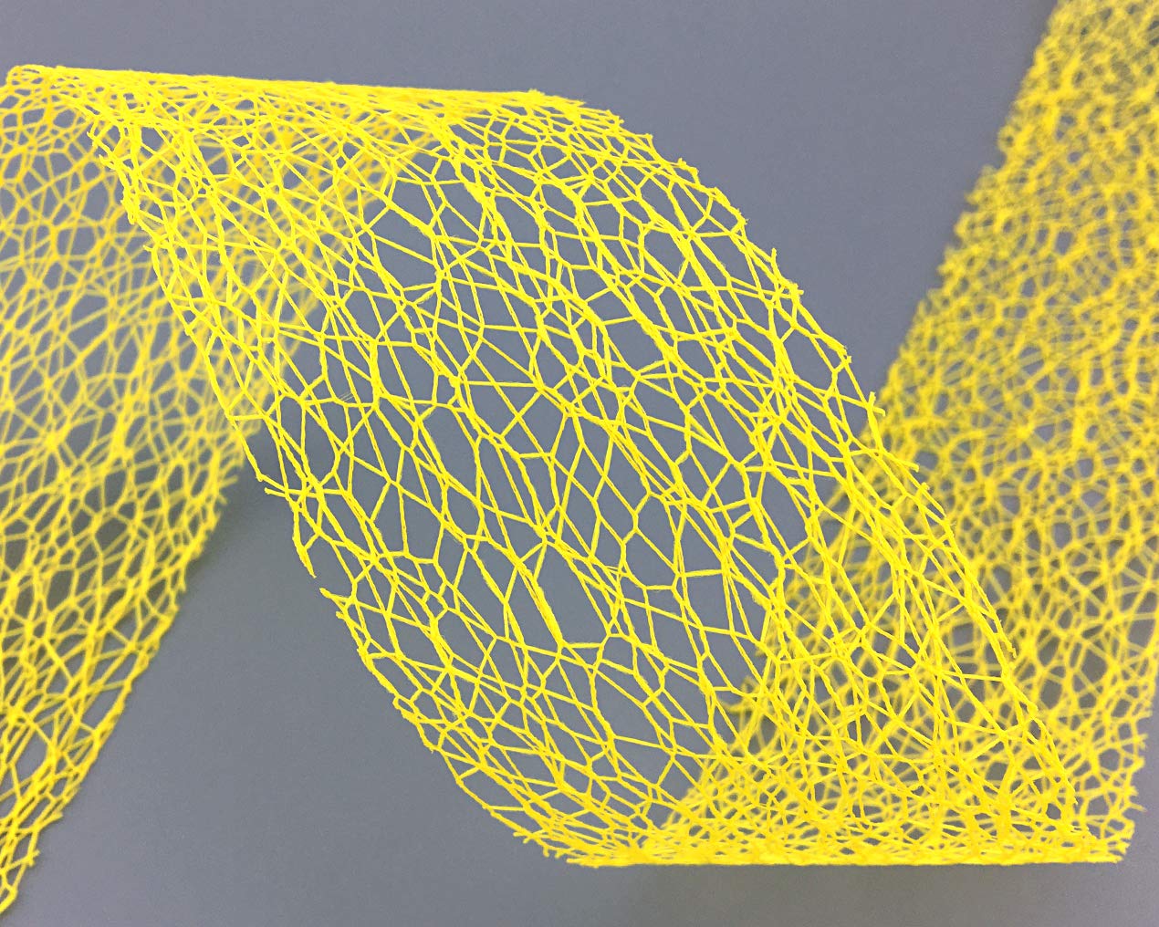 20 m x 50 mm Mesh Ribbon Lea Yellow (15) Floristry Ribbon Gift Ribbon Decorative Grid Decorative Floristry Ribbon for Crafts Decorating without Wire