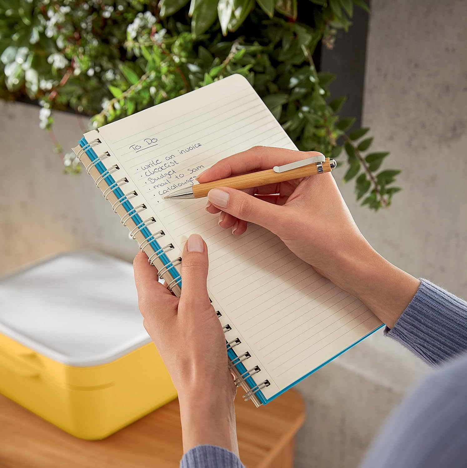 Leitz Large (B5) Ruled Wirebound Notebook, 80 Sheet, Cosy Range, Calm Blue, 45270061, B5 Ruled - Image 4