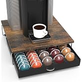 Deco Brothers Vertuo Pod Holder Drawer, Fits 30 Large or 60 Small Capsules | Compatible with Nespresso Pods, Rustic Brown