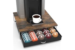DecoBrothers Supreme Vertuoline Drawer, Holds with 30 Big or 60 Small Vertuoline Pods, Rustic Brown