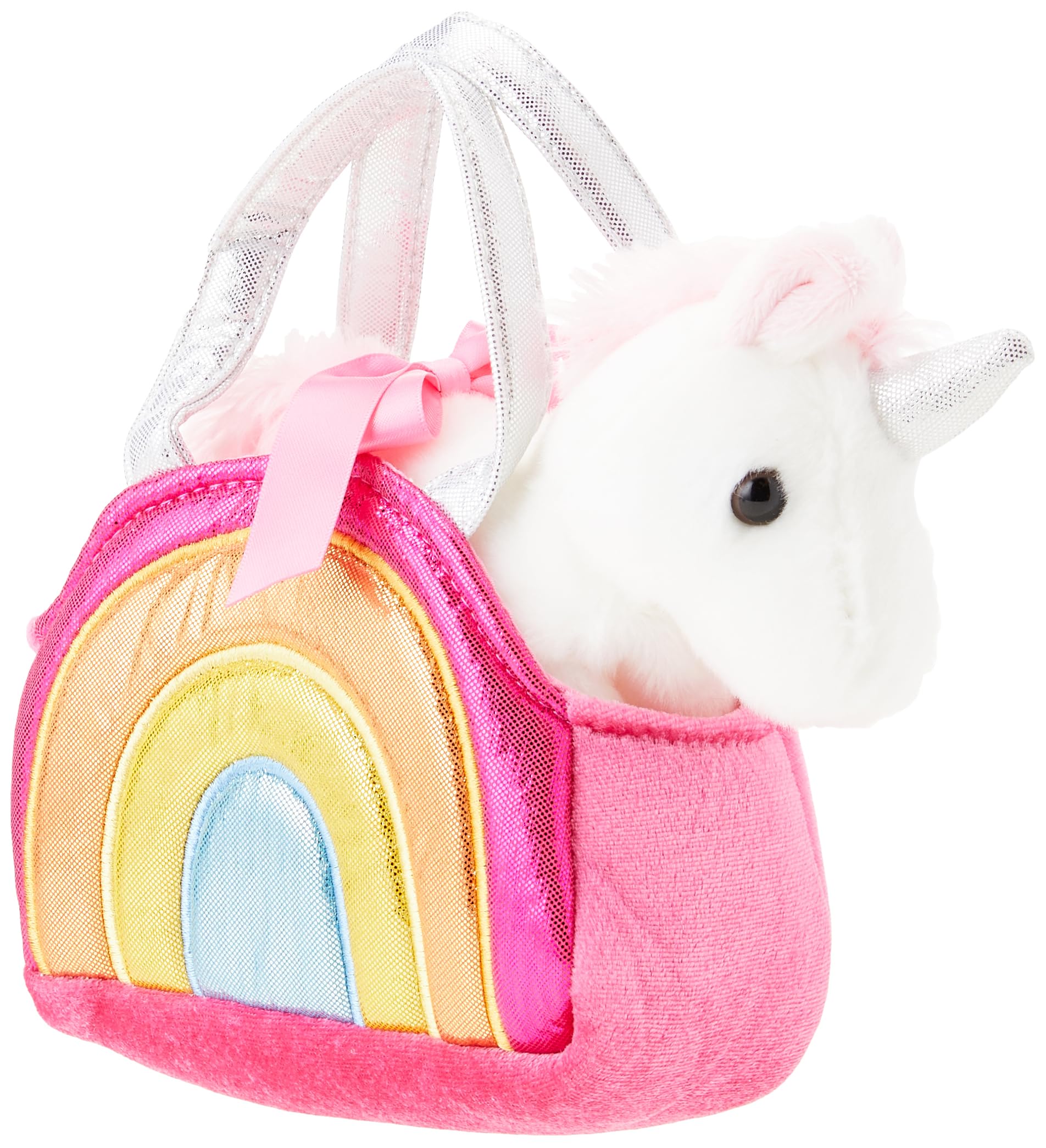 AURORA, 61171, Fancy Pal, Colourful Rainbow Unicorn, 8In, Soft Toy, Multi-Coloured