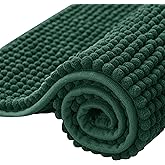 SUBRTEX Bathroom Rugs Chenille Bath Rug Soft Short Plush Bath Mat Soft Shower Mat Water Absorbent Shower Mat Quick Dry Machine Washable(Celadon,16" x 24")