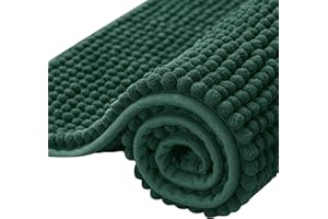 SUBRTEX Bathroom Rugs Chenille Bath Rug Soft Short Plush Bath Mat Soft Shower Mat Water Absorbent Shower Mat Quick Dry Machine Washable(Celadon,16" x 24")