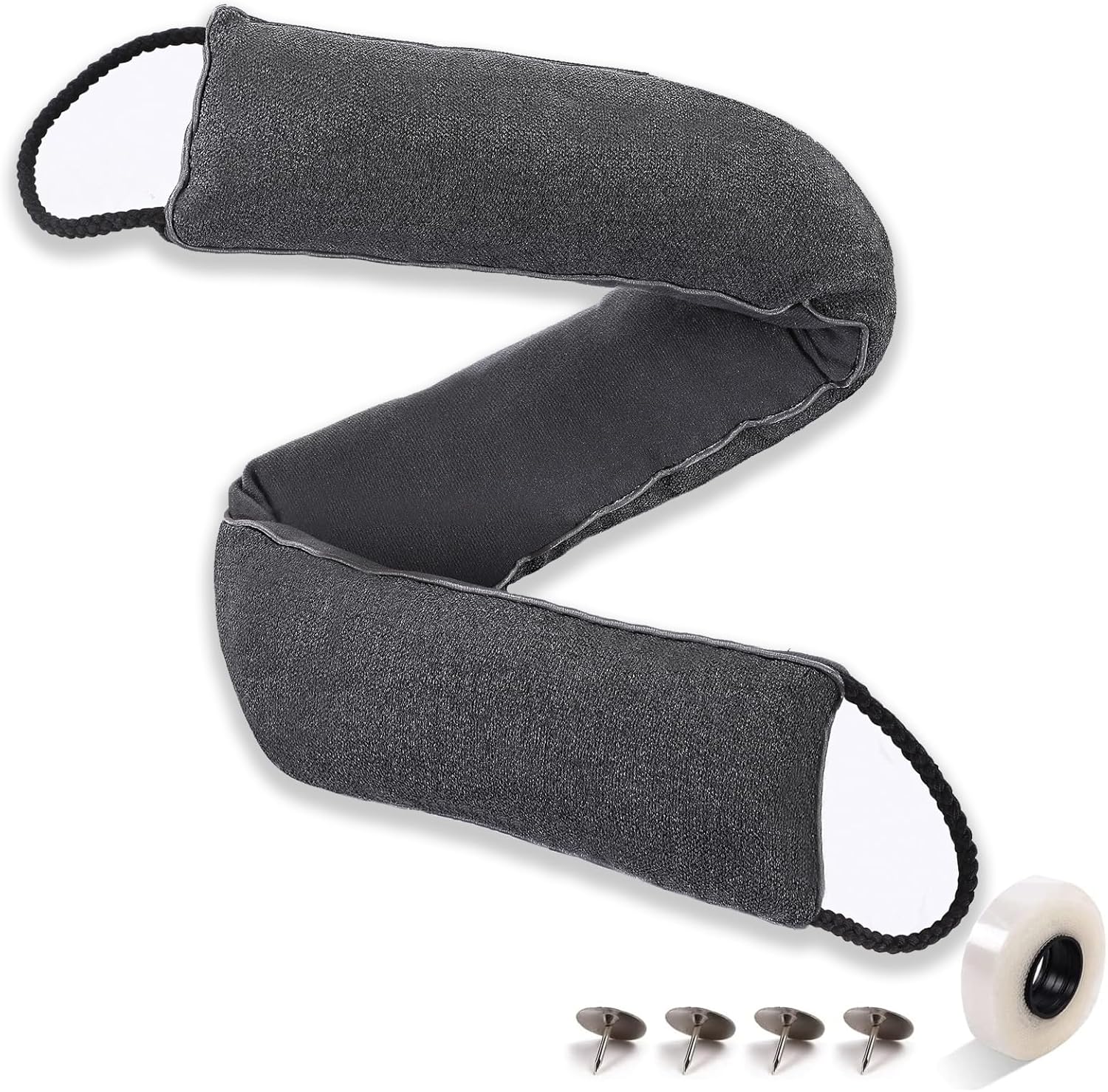 Draft Stoppers - 36 Inch Under Door Draft Stopper - Heavy Duty Sound Proof Draft Guard Door Gap Blocker with Hook Tape - Decorative Door Draft Stopper Provides Door Insulation and Weather Stripping for Doors