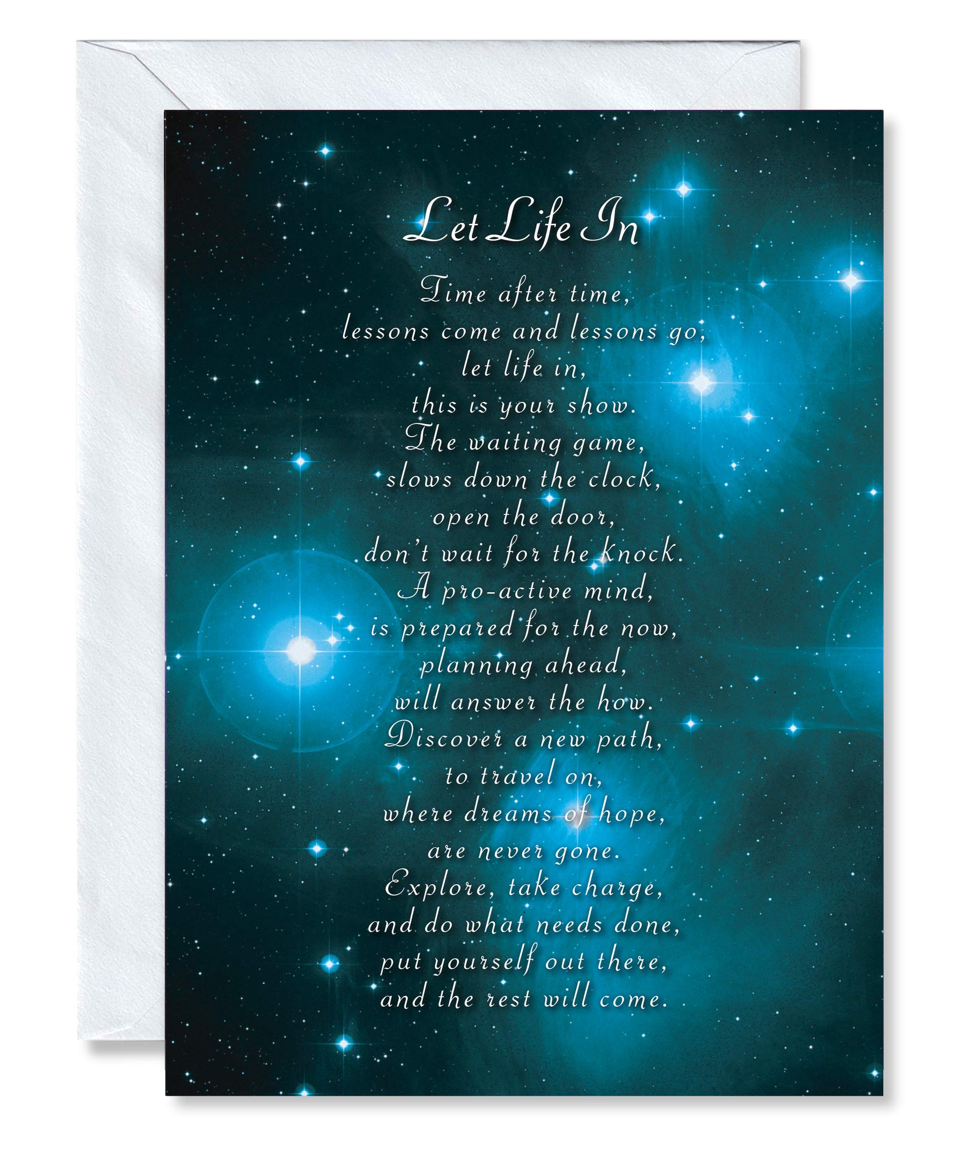 Clarabelle Cards - Let Life In - Supportive | Proud of You | Inspirational | Motivational Thinking of You Encouragement Poem Verse Greetings Card sold by Card Candy