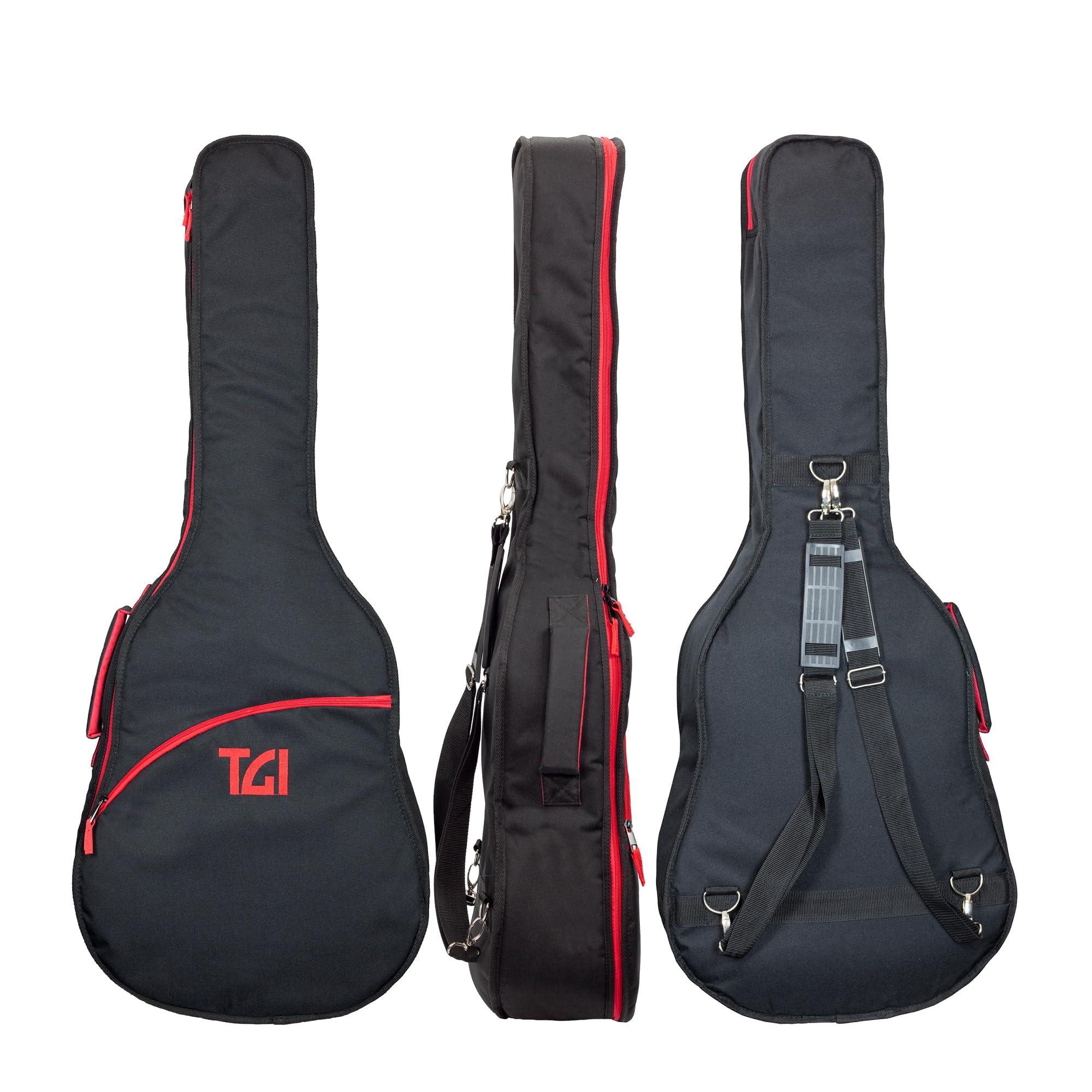 TGI Classical Guitar 3/4 Size Padded Gigbag. Great for Transport to School, Smaller gigs, Regular use. 10mm Internal Padding for Added Protection. Removeable backstraps, Accessory Pocket. Tough Zips.