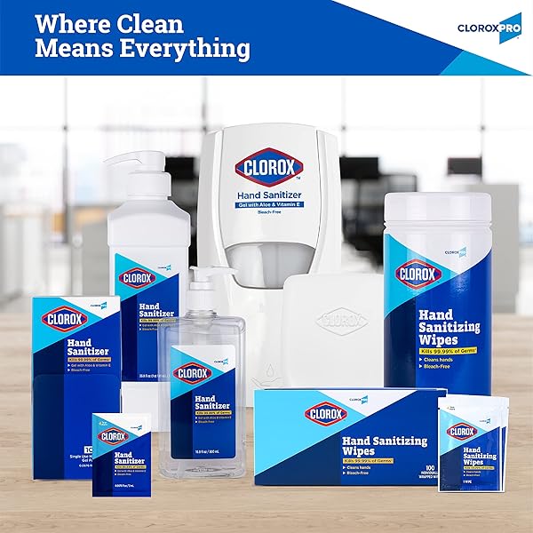 CLOROX PRO ALCOHOL FREE HAND SANITIZER WIPES WITH BZK – GENTLE HAND SANITIZING WIPES FOR HANDS IN BULK CANISTER – DISINFECTING SANITIZER SOLUTION FOR SCHOOL SUPPLIES & OFFICE USE, 100 COUNT