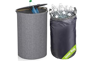 Toffos Recycling Bin for Kitchen Indoor Home, Large 27 Gallon 105L Recycle Bin with Lid and Removeable and Reusable Inner Bag for Bottles Cans Glass Plastics