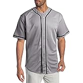 Hat and Beyond Mens Baseball Jersey Button Down Shirts Active Team Sports Uniforms