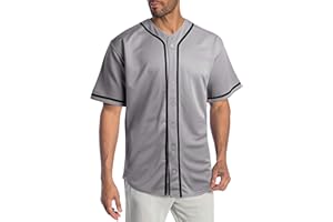 Hat and Beyond Mens Baseball Jersey Button Down Shirts Active Team Sports Uniforms