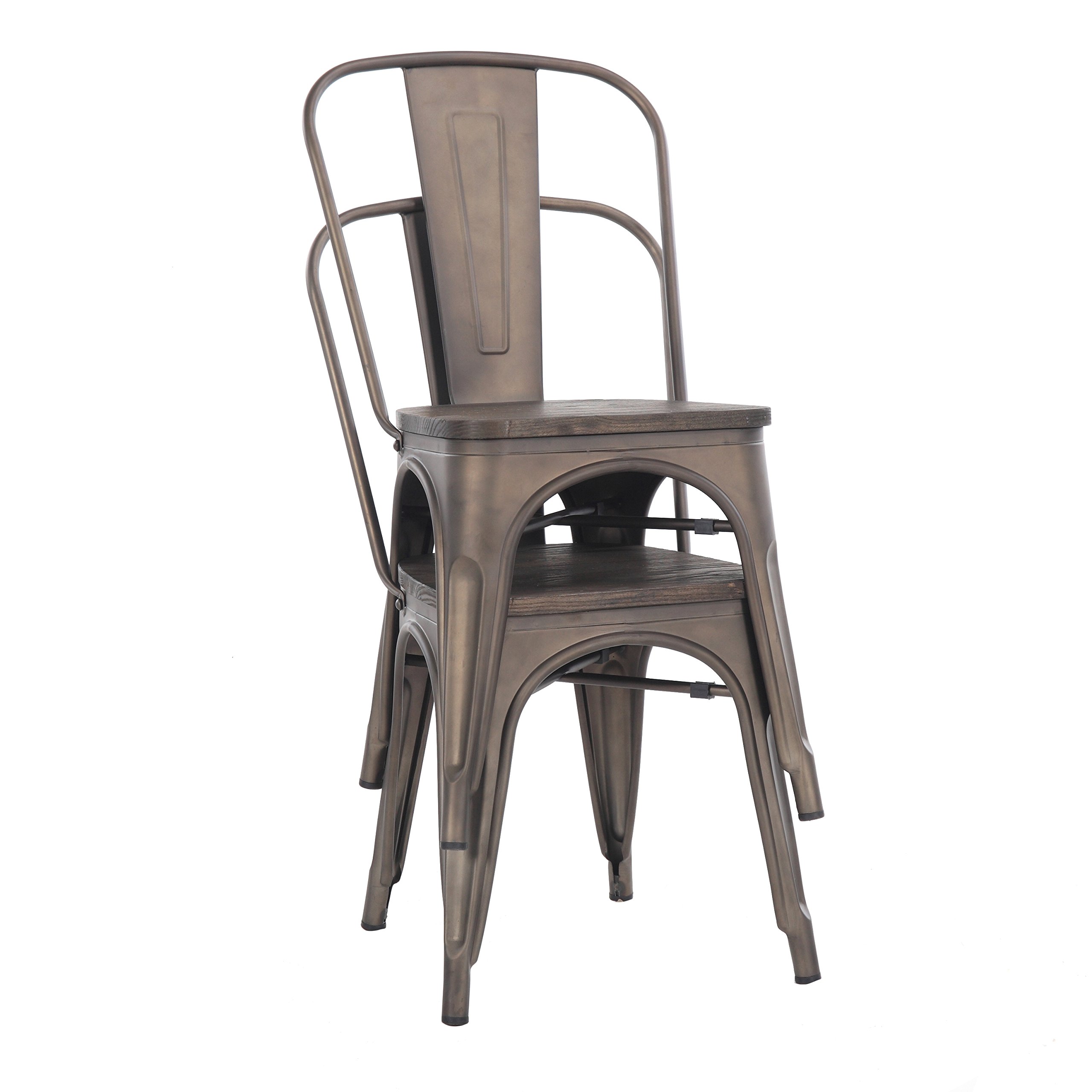 Buschman Metal Dining Chairs Indoor Outdoor And Stackable Set