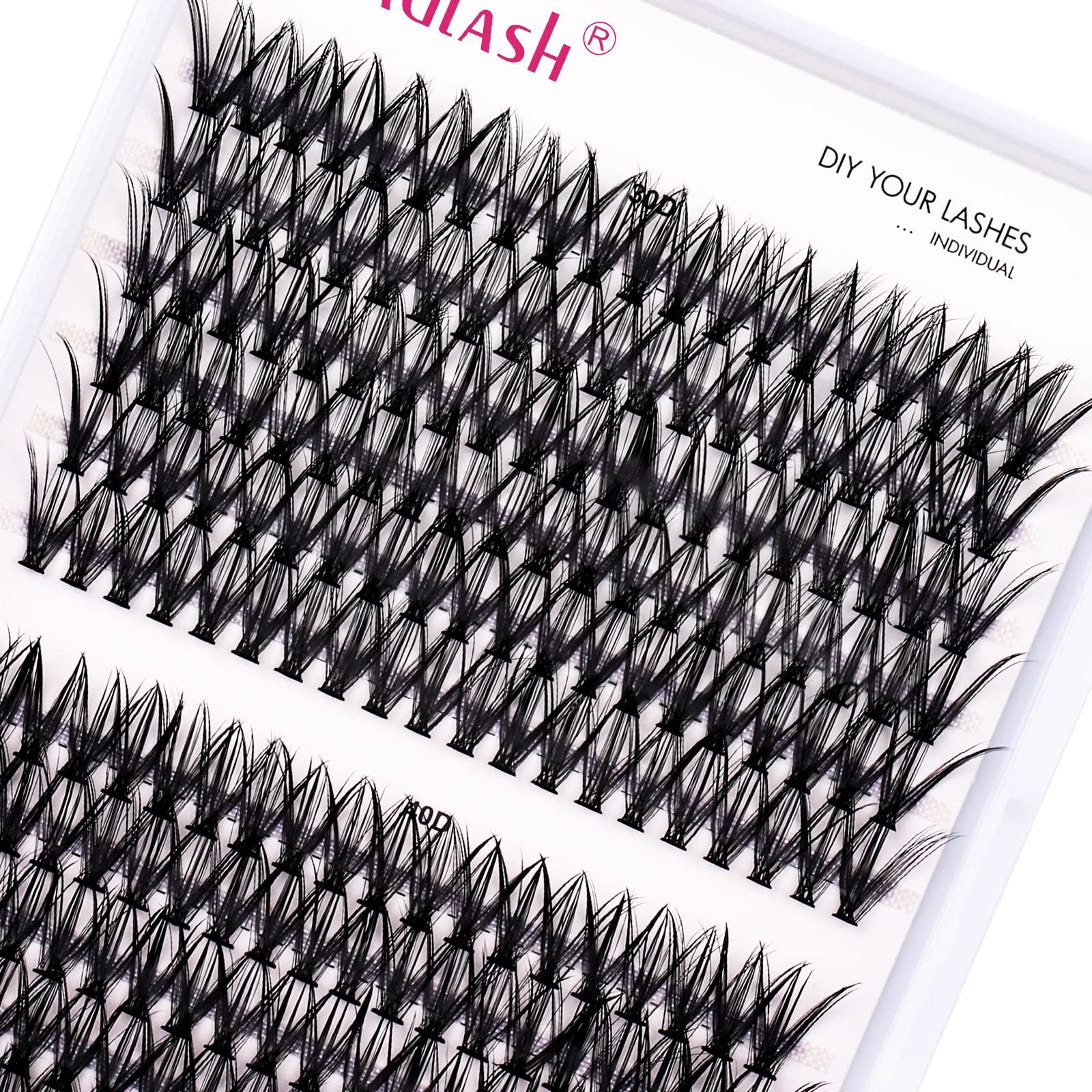 Individual Cluster Lashes Extensions 30D 40D 0.07 D Curl 16mm Extensions 200Pcs Individual Cluster Lashes DIY Eyelash Extensions at Home — image 1