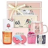 60th Birthday Gifts for Women, Personalized Relaxing Gift Box Basket for Sister Girlfriend Wife Best Friend Grandma Mom Daughter, Gifts Idea for Women Birthday Unique Happy Birthday Presents for Her