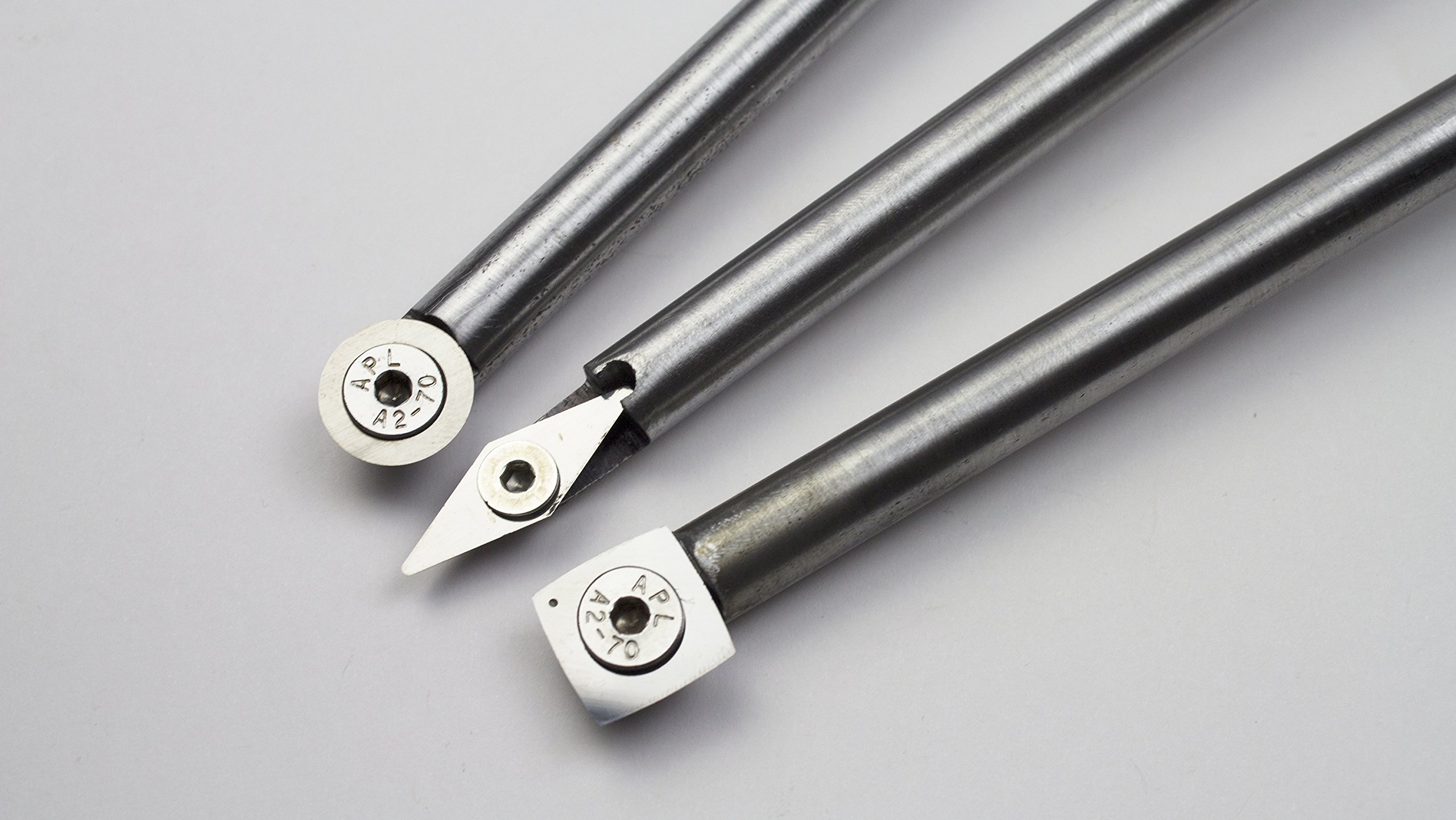 David Lloyd Tools Handmade Carbide Tipped Wood Turning Chisels Set 3 - British Made Woodworking Lathe Tools for Professional Turning