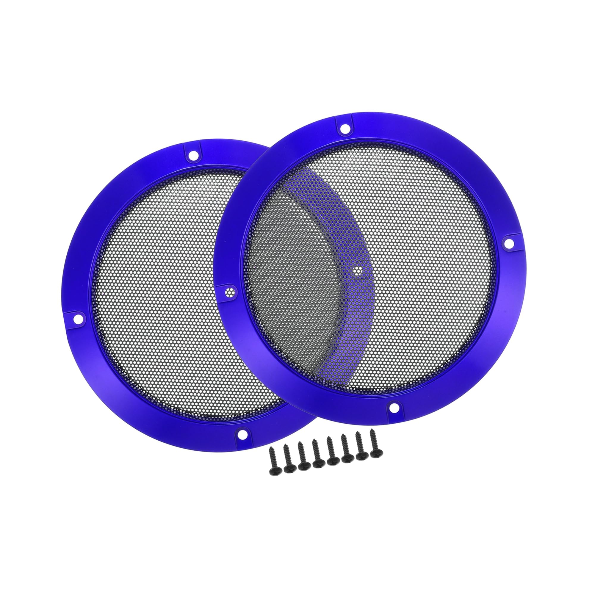 A ABSOPRO 5" Car Speaker Grills Cover Mesh Round with Screws Blue - 2 Pcs Item Replacement