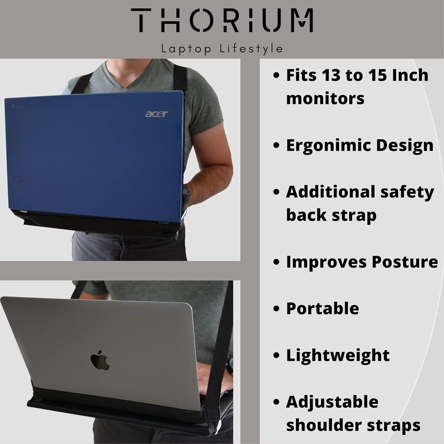 Thorium Portable Walking Safety Laptop Harness Adjustable Desk Stand