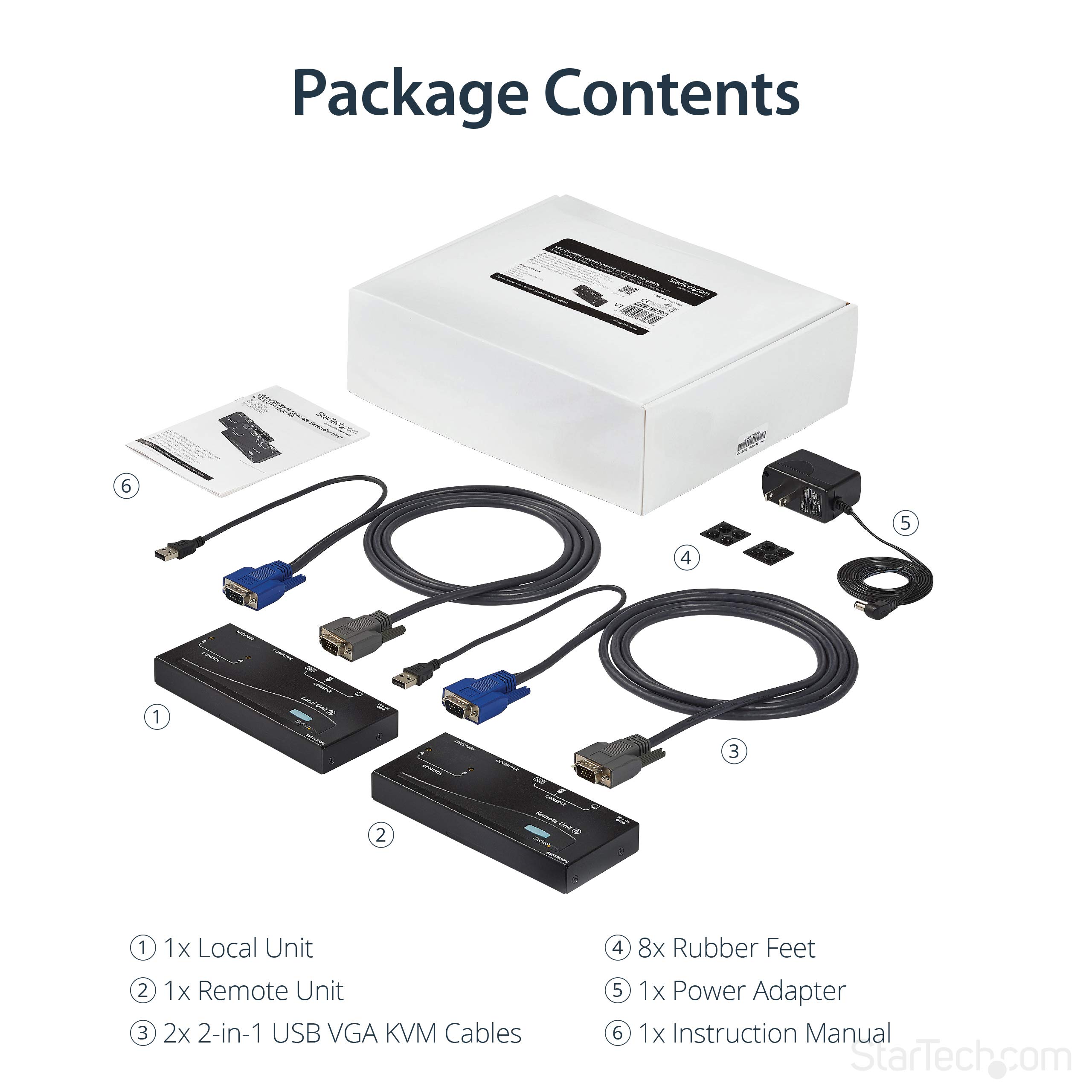 StarTech.com 500ft (150m) VGA KVM Extender - PS/2 & USB Host - KVM Console Over CAT5 Ethernet for Multiple Servers / Computers, TAA