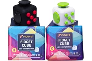 FIDGYB 2PCS Cube Fidget Stress Relief Toy for Adults & Kids, Smooth, Quiet Sensory Toy for Anxiety, Focus & ADHD Idea[BR+WG][2PCS]