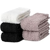 Oricordis Fuzzy Socks for Women, Soft Fluffy Socks Thick Cozy Plush Socks Christmas Socks for Women 5 Pairs