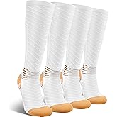 IRAMY Copper Compression Socks for Men Women 15-20 mmHg Ankle Support V-Shape Gradient Compression Coolmax Wicking Knee High Socks