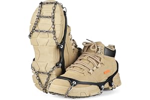 Pecube Ice Cleats for Shoes and Boots Traction Cleats Men Women Boot Chains Crampons for Anti Slip Outdoor Shoveling Hiking Walking on Snow and Ice