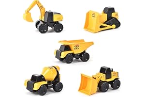 SUNNY DAYS ENTERTAINMENT Micro Mini Construction Vehicles – Set of 5 Toy Cars and Trucks for Kids | Sensory Bin for Boys | Excavator Bulldozer Dump Truck Cement Mixer | Free Wheeling with Moving Parts – Maxx Action