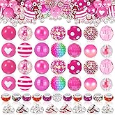 Wurosi 28 Pcs Chunky Bubblegum Beads and 84 Pcs Large Hole Spacer Bead, 16/17/20mm Focal Bead for Beadable Pens, Large Beads for Jewelry Making Keychain