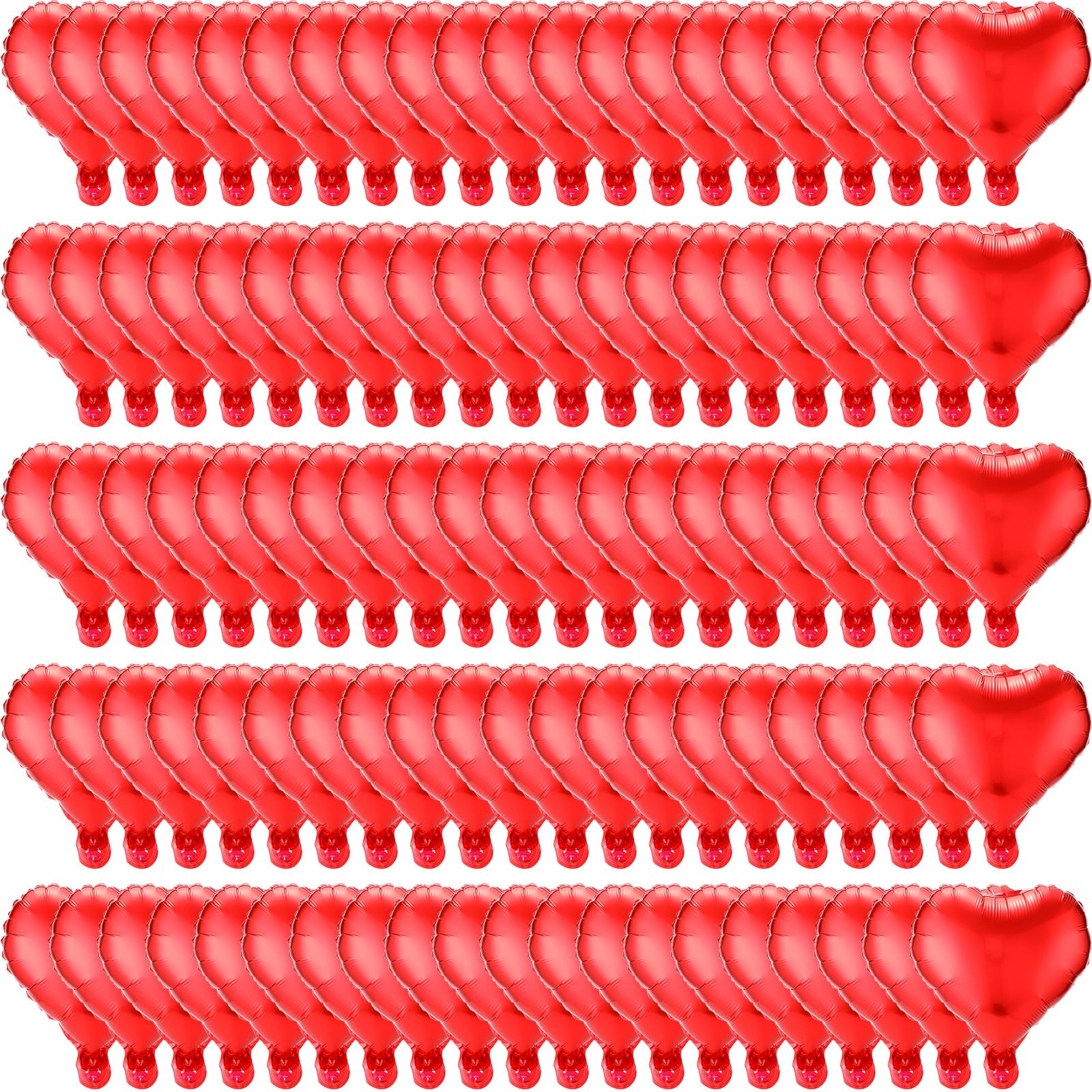 Photo 1 of 100 Pcs 10 Inch Heart Foil Balloons Valentine's Day Balloons Large Heart Shaped Balloons Romantic Love Balloons for Valentine's Day Wedding Proposal Birthday Party Room Decorations (Red)