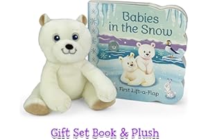 Babies in the Snow Gift Set: Includes Lift-A-Flap Board Book and Cuddly Plush Toy Friend for Birthdays, Baby Showers, Christmas and Easter Basket Stuffers Ages 0 - 4