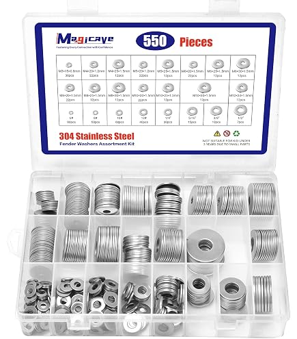 570-Piece Aluminum Crush Washer Kit – 18 Metric Sizes M6 To M24 For Oil Drain Plugs, Hydraulics, And Automotive Sealing